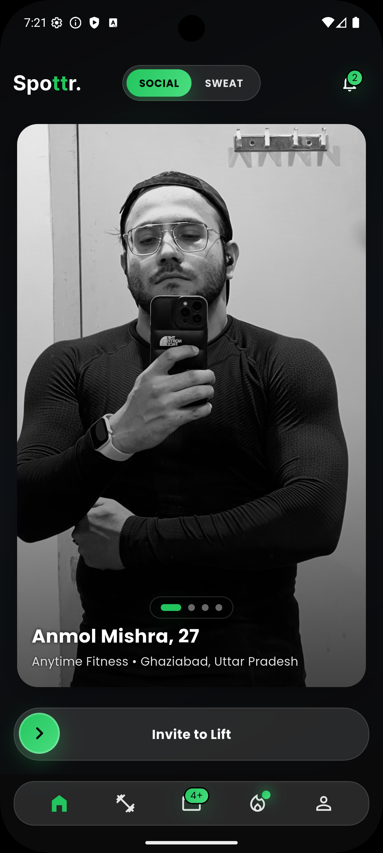 Spottr App - Match Screen